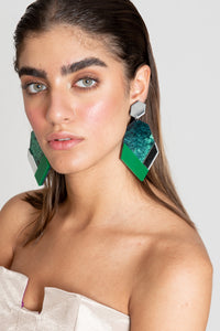 Hex Earrings (Green)